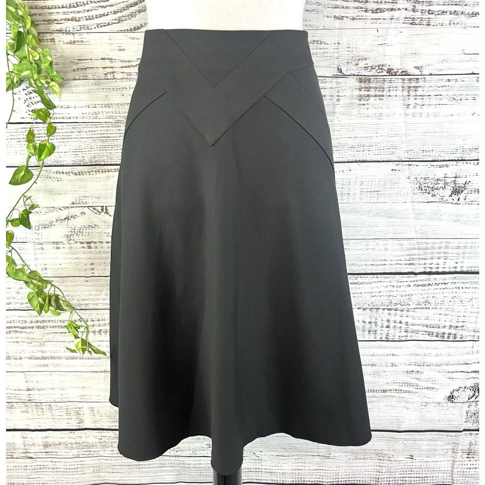Ideology Skirt sz 8 Black Stretch Knee A Line Modest Career Church Professional
